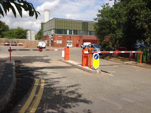 Two way barrier system installation.