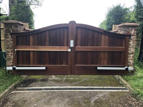 Lovely wooden automated gate.